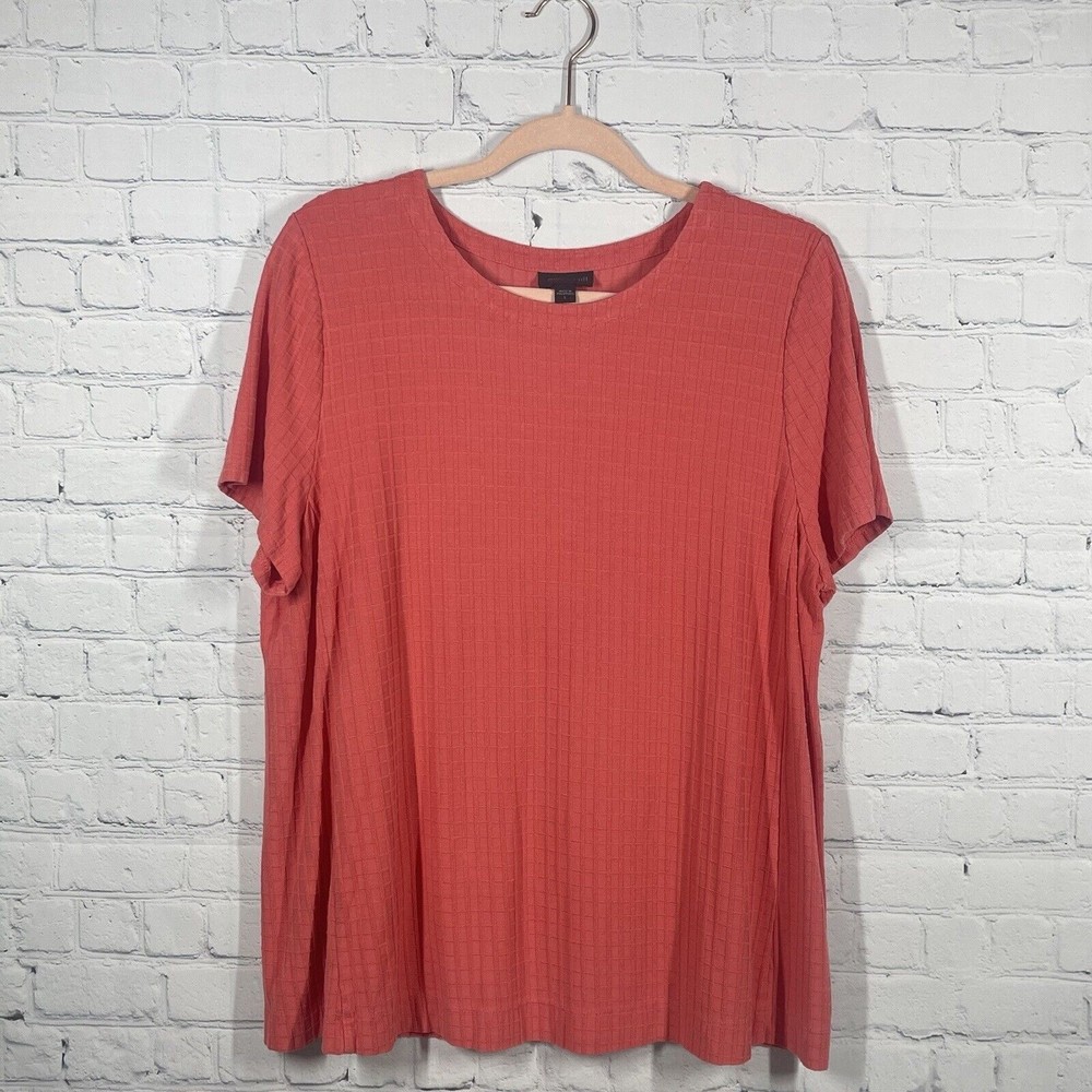 J. Jill Women Size L Wherever Collection  Pullover Stretch Short Sleeve Blouse